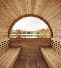 3 Person Barrel Sauna w/ Rear Window - E6W