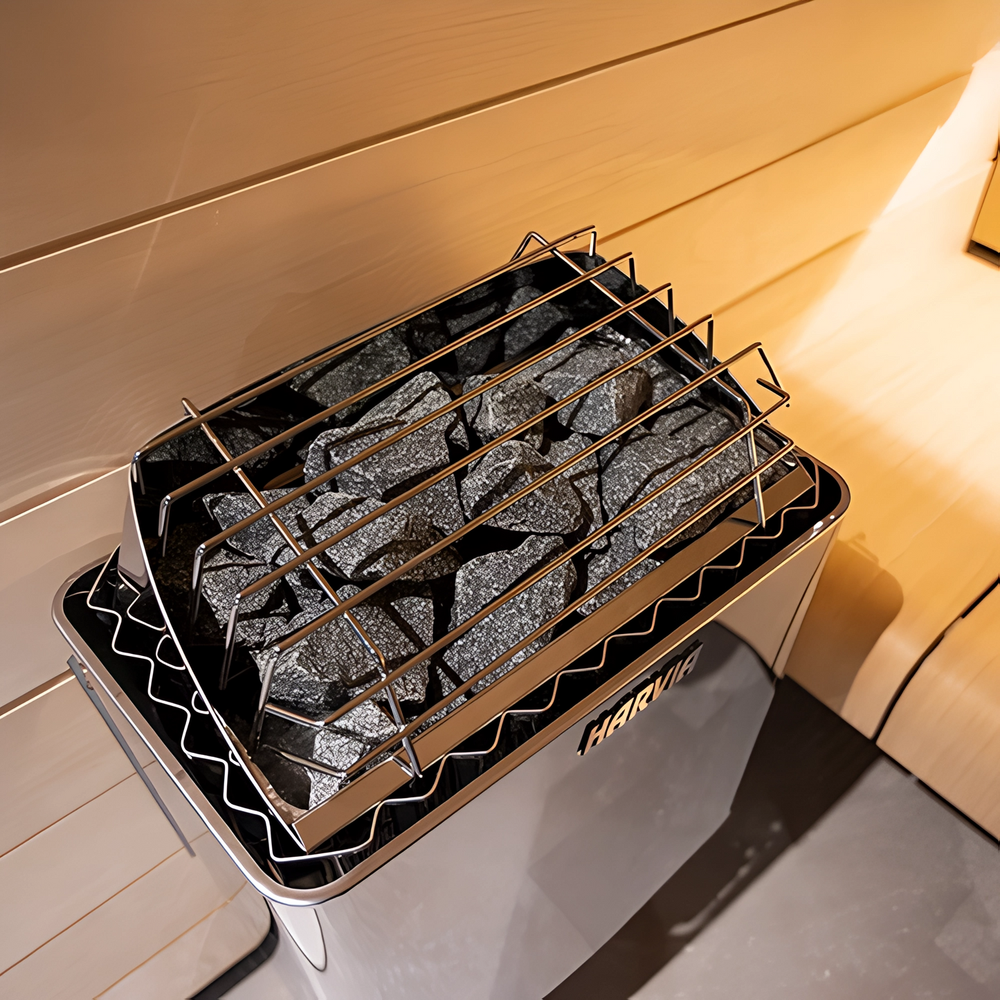 Harvia KIP60W 6kW Heater with Xenio CX170, WiFi Remote, and Stones