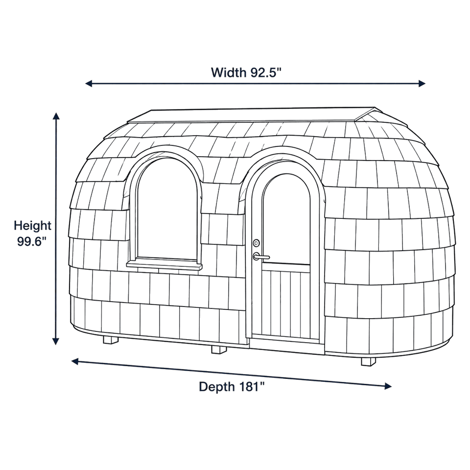 5 Person Outdoor Sauna - Iglucraft Double dimensions diagram