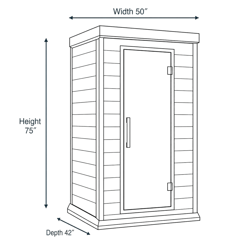 2 Person Full Spectrum Infrared Sauna - Canadian Red Cedar (Maxxus) dimensions diagram