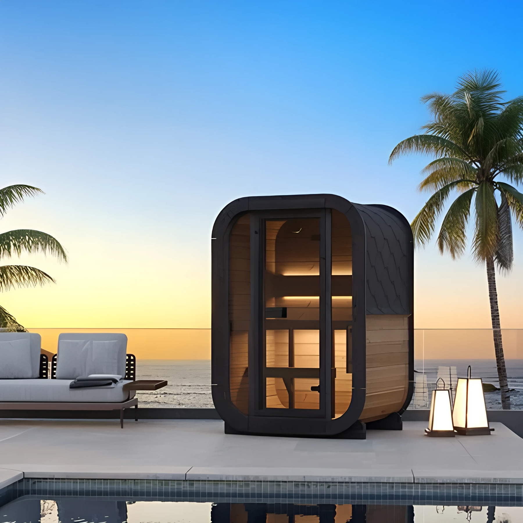1-2 Person Outdoor Cube Sauna, CL3G, Öli Saunas