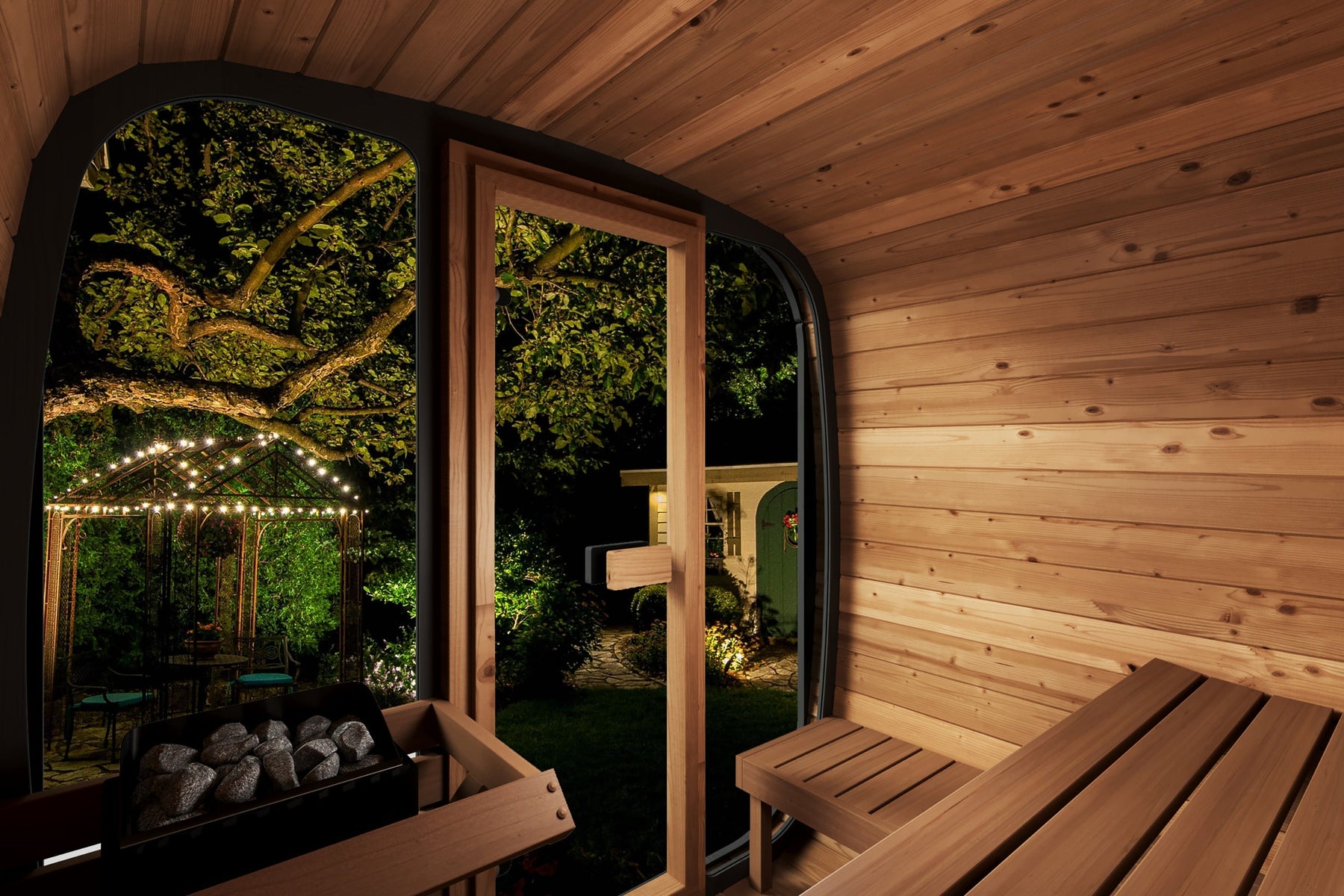 4 Person Outdoor Cube Sauna, CL5G, Öli Saunas