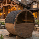 2 Person Barrel Sauna w/ Rear Window - E6W