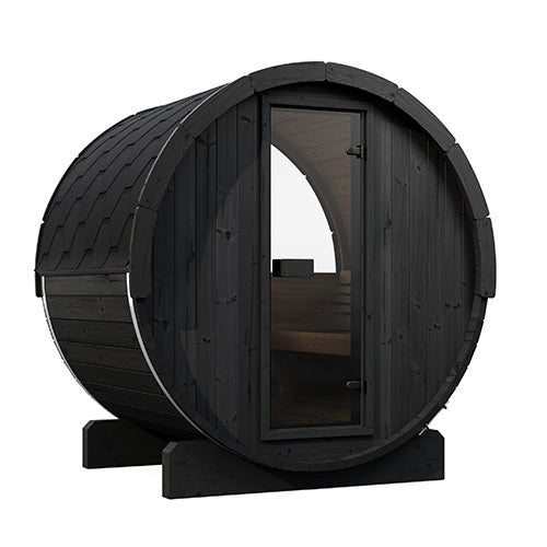 2 Person Barrel Sauna w/ Rear Window - E6W