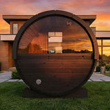 2 Person Barrel Sauna w/ Rear Window - E6W