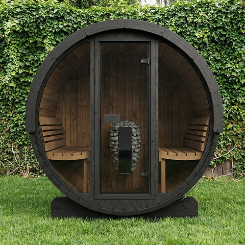 4 Person Barrel Sauna w/ Front Window - E7G