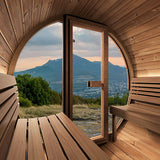 6 Person Barrel Sauna w/ Front Window - E8G