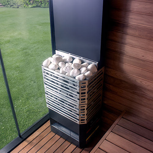 Saunum AIR 7 Heater, AirIQ WiFi, and Stones (Stainless Steel)