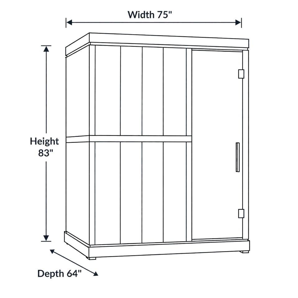 4 Person Hybrid Sauna - Trinity FD-5 (Infrared & Steam Combo) dimensions diagram