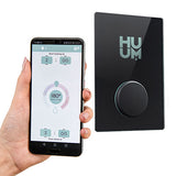 HUUM Hive Mini 10.6kW Heater, HUUM UKU Black Glass Wi-Fi Control, and Stones