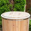 Lid for Cold Plunge tub made of Knotty Red Cedar wood