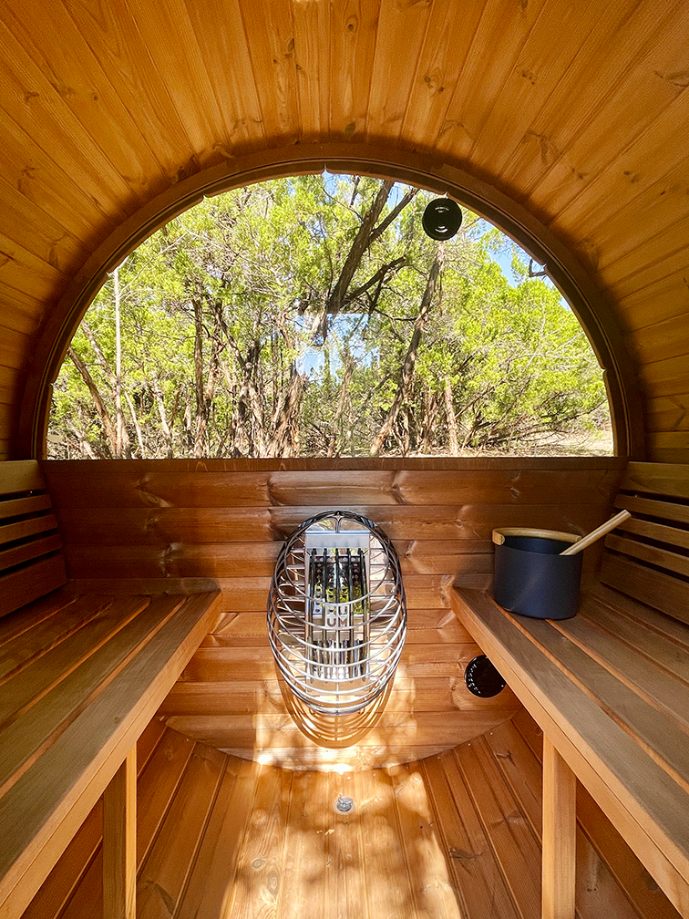 2 Person Barrel Sauna w/ Rear Window - E6W