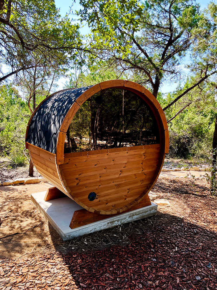 2 Person Barrel Sauna w/ Rear Window - E6W