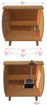 4 person barrel sauna