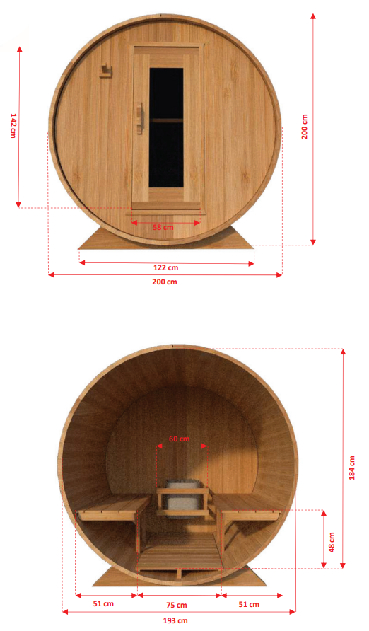4 person barrel sauna