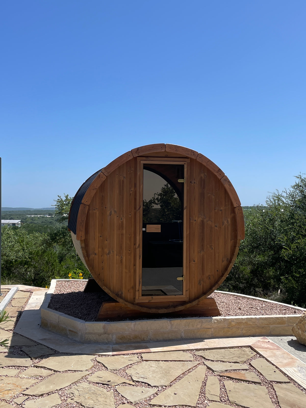2 Person Barrel Sauna w/ Rear Window - E6W