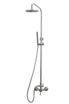 Premium stainless steel outdoor shower hardware with handheld shower and 3/4" female NPT connection