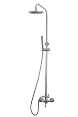 Premium stainless steel outdoor shower hardware with handheld shower and 3/4" female NPT connection
