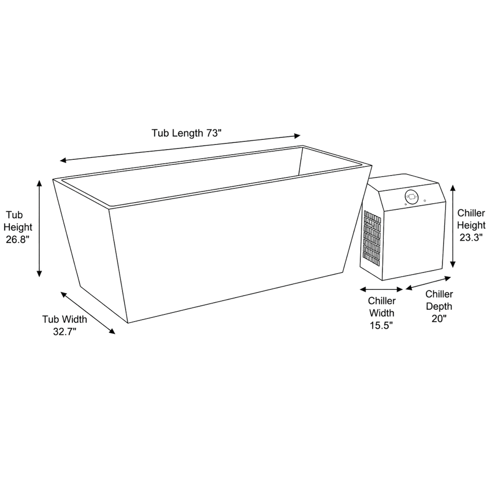 Revive Acrylic Plunge dimensions diagram