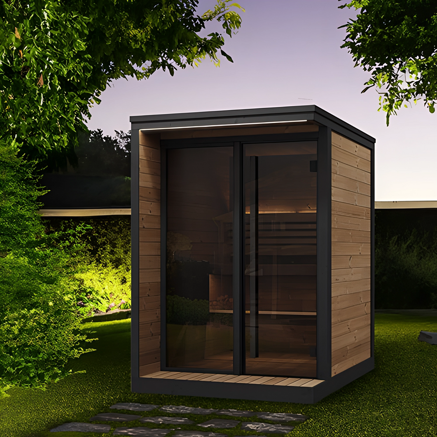 4 Person Modern Outdoor Sauna, GL4, Öli Saunas