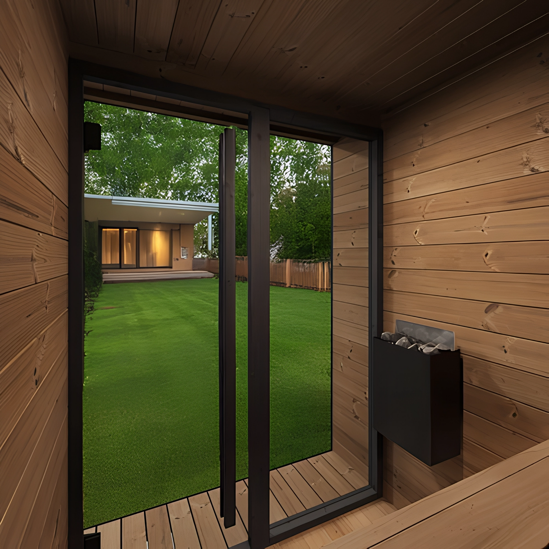 4 Person Modern Outdoor Sauna, GL4, Öli Saunas