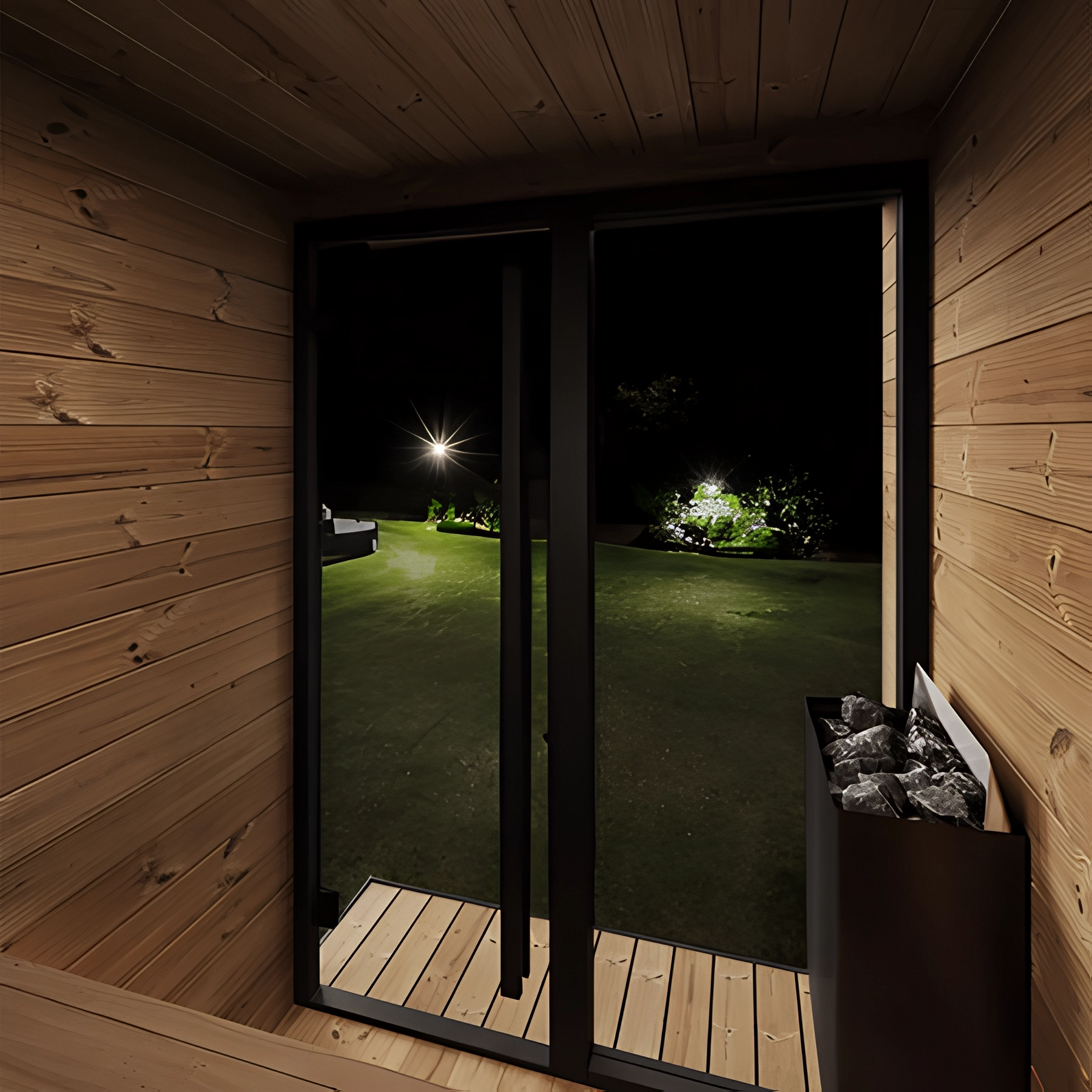 4 Person Modern Outdoor Sauna, GL4, Öli Saunas