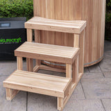 3 tier steps made of Knotty Red Cedar for Cold Plunge tub